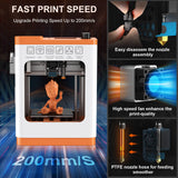 Upgraded Tina2S 3D Printer, 3D Printers WiFi Cloud Printing Auto Bed Leveling, Fully Assembled Mini 3D Printers For Beginners, Silent Print, Fully Open Source DIY 3D Printers For Home, School