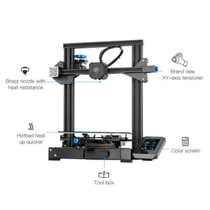 CREALITY Ender-3 V2 Craborundom Glass Platform Ultra-silent DIY 3D Printer, Print Size : 22 x 22 x 25cm, AU Plug