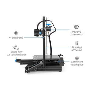 CREALITY Ender-3 V2 Craborundom Glass Platform Ultra-silent DIY 3D Printer, Print Size : 22 x 22 x 25cm, AU Plug