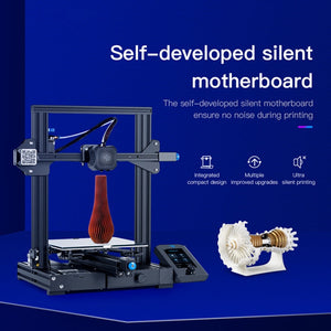 CREALITY Ender-3 V2 Craborundom Glass Platform Ultra-silent DIY 3D Printer, Print Size : 22 x 22 x 25cm, AU Plug