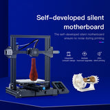 CREALITY Ender-3 V2 Craborundom Glass Platform Ultra-silent DIY 3D Printer, Print Size : 22 x 22 x 25cm, AU Plug