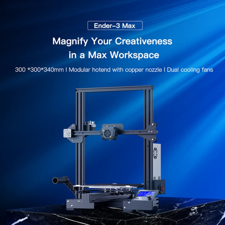 CREALITY Ender-3 Max Smart Sensor Dual Cooling Fans DIY 3D Printer, Print Size : 30 x 30 x 34cm, UK Plug